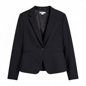 H&M Black Single Button Blazer Size Medium Workwear Career Preppy Capsule Office